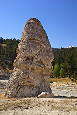 Liberty Cap, a dormant hot spring cone, Mammoth Hot Springs, Yellowstone National Park, UNESCO World Heritage Site, Wyoming, United States of America, North America 