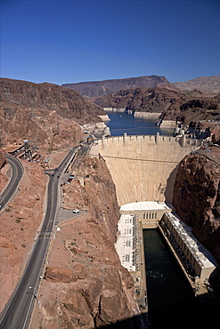 Hoover Dam, Colorado River, between Nevada and Arizona, United States of America, North America