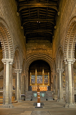 Interior of the 12th century Norman Romanesque Galilee Chapel, Durham Cathedral, County Durham, England, United Kingdom, Europe 