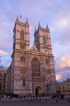 Westminster Abbey at sunset,UNESCO World Heritage Site, Westminster, London, England, United Kingdom, Europe