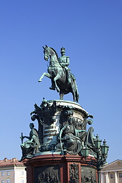 Monument to Nicholas I, St. Isaac's Ploshchad, St. Petersburg, Russia, Europe 