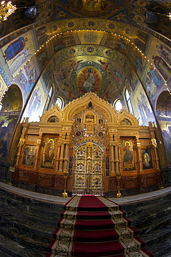 Iconostasis and Interior mosaics, Church of the Saviour on Spilled Blood (Church of Resurrection), UNESCO World Heritage Site, St. Petersburg, Russia, Europe 