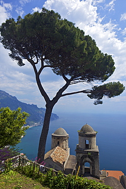 View from Villa Rufolo Gardens, Ravello, Amalfi, UNESCO World Heritage Site, Campania, Italy, Europe