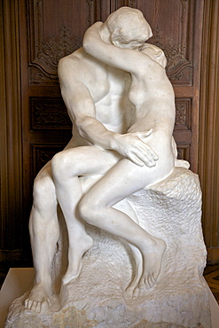 The Kiss by Auguste Rodin, 1889, marble sculpture in Rodin Museum, Paris, France, Europe