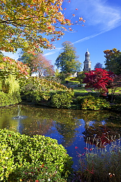 The Dingle and St. Chads Church, Quarry Park, Shrewsbury, Shropshire, England, United Kingdom, Europe