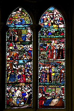 Detail of the St. Frideswide Window by Edward Burne-Jones, Christ Church Cathedral, Oxford, Oxfordshire, England, United Kingdom, Europe