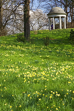 Temple of Aeolus in spring, Royal Botanic Gardens, Kew, UNESCO World Heritage Site, London, England, United Kingdom, Europe