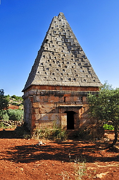 Byzantine tomb tower at the archeological site of Al-Bara, Dead Cities, Syria, Middle East, West Asia