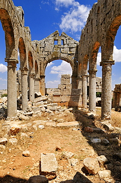 Byzantine church ruin at the archeological site of Kharab Shams, Dead Cities, Syria, Middle East, West Asia