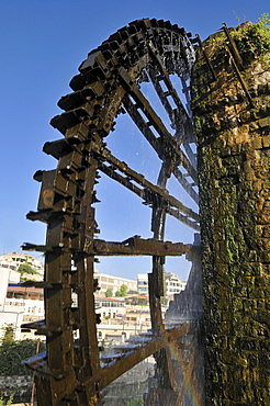 Noria waterwheel on the Orontes River in Hama, Syria, Middle East, West Asia