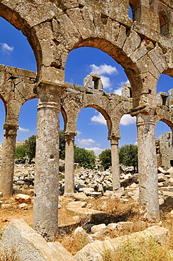 Church ruin at the archeological site of Kharab Shams, Dead Cities, Syria, Middle East, West Asia