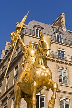 Jeanne dÃ­Arc statue, Rivoli Street, Paris, France, Europe