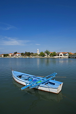 Rowboat in the lagoon of Nin, Zadar County, Croatia, Europe