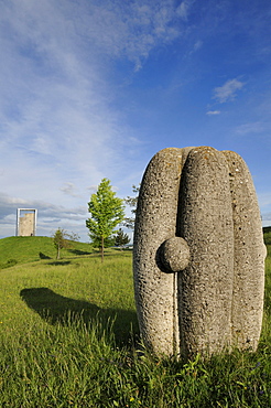 Artwork made from Lindabrunner conglomerate stone, Symposium Lindabrunn, Triestingtal, Lower Austria, Austria, Europe