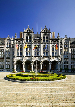 Place Saint-Lambert, Palais des Princes-Eveques, the Episcopal Palace in Liege, the largest Gothic civilian building in the world, now provincial palace and court, Wallonia, Belgium, Europe