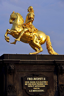 Goldener Reiter, equestrian statue of Augustus II of Saxony, Augustus the Strong, Dresden, Saxony, Germany, Europe