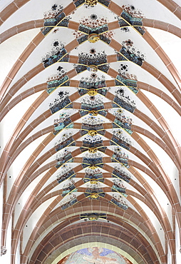 Interior, nave of the Lay Church, rib vaulting, Maulbronn Monastery, Cistercian Abbey, UNESCO World Heritage Site, Kraichgau, Baden-Wuerttemberg, Germany, Europe