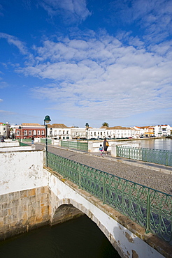 Ponte Romana, Roman bridge over the Rio Gilao river, Tavira, Algarve, Portugal, Europe