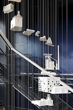 Staircase with architectural models, Portal of Industrial Heritage, UNESCO World Heritage Site Zeche Zollverein, Essen, Ruhrgebiet region, North Rhine-Westphalia, Germany, Europe