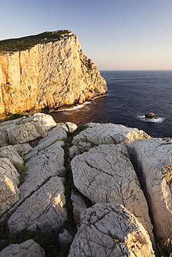 Capo Caccia at sunset, Nurra Province, Sardinia, Italy, Europe