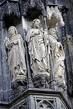 Sculptures, Aachen Cathedral, Aachen, North Rhine-Westfalia, Germany, Europe