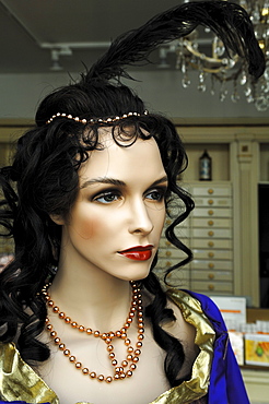 Female mannequin in a pharmacy, Goettingen, Lower Saxony, Germany, Europe