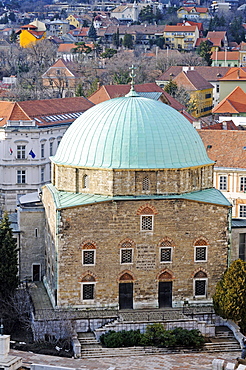 Mosque of Pasha Gazi Khasim, now a Catholic church, at Szechenyi Square, Pecs, European Capital of Culture 2010, Hungary, southern Hungary, Europe