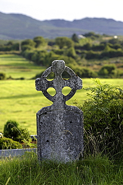 Old cemetry, Durrow high cross headstone, Sneem, Kerry, Republic of Ireland, Europe