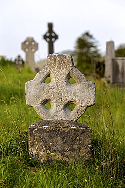 Old cemetry, Durrow High cross headstones, Sneem, Kerry, Republic of Ireland, Europe