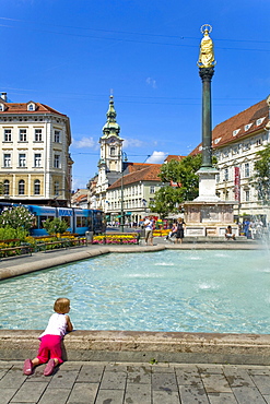 City view, Herrengasse street, Graz, Styria, Austria, Europe