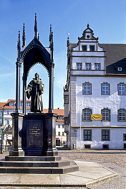 Luther memorial, city hall, Lutherstadt Wittenberg, Saxony-Anhalt, Germany, Europe