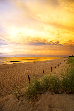 Beach at sunset, Fischland-Darss-Zingst peninsula, Baltic Sea, Mecklenburg-Western Pomerania, Germany, Europe