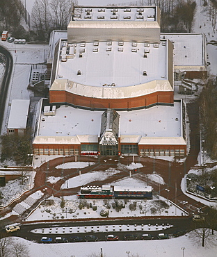 Aerial view, Starlight Express Theater, Bochum, Ruhrgebiet region, North Rhine-Westphalia, Germany, Europe