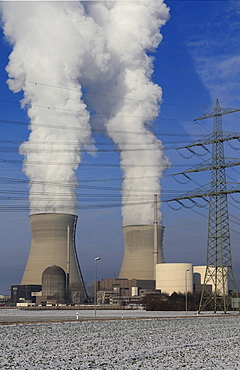 Gundremmingen Nuclear Power Plant, the most powerful atomic power plant in Germany, Gundremmingen near Guenzburg, Bavaria, Germany, Europe