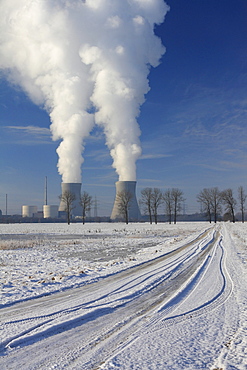 Gundremmingen Nuclear Power Plant, the most powerful atomic power plant in Germany, Gundremmingen near Guenzburg, Bavaria, Germany, Europe