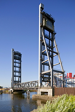 Rethe Lift Bridge, Hamburg, Germany, Europe