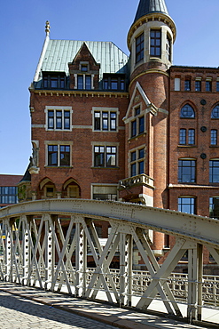 Neuerwegsbruecke Bridge, Speicherstadt, Hamburg, Germany, Europe