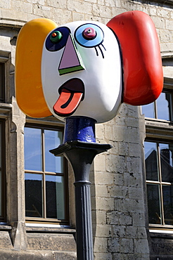 Sculpture Kunstschlecker or art licker by Otmar Alt, Wernigerode, Saxony-Anhalt, Germany, Europe