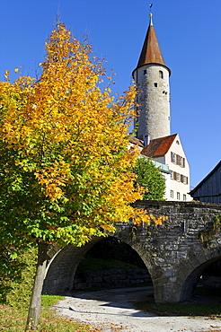 Town tower, Kirchberg an der Jagst, Baden-Wuerttemberg, Germany, Europe