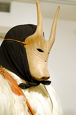 Carnival mask, Ethnographic Museum, Nuoro, Sardinia, Italy, Europe