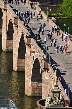 Alte Bruecke or Karl-Theodor-Bruecke Bridge, Heidelberg, Baden-Wurttemberg, Germany, Europe