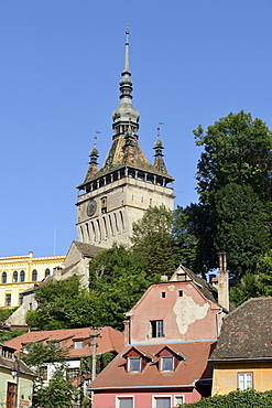 Clock Tower, old town, UNESCO World Heritage Site, Sighisoara, Transylvania, Romania, Europe