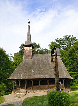 Wooden church of Bezded in Salaj County, Astra open-air museum, Sibiu, Romania, Europe