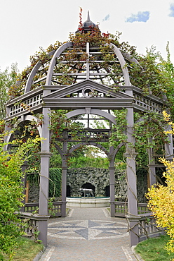 Gazebo, steel structure, Italian Renaissance Garden, Hamilton Gardens, Hamilton, North Island, New Zealand