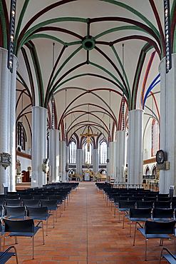 Nave of the newly renovated Nikolaikirche church, Berlin, Germany, Europe