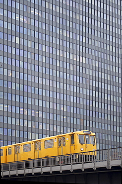 Berlin metro in front of the Postbank building, Berlin, Germany, Europe