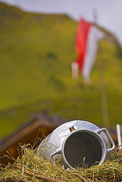 Milk can on an alpine pasture