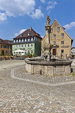 Marketplace, castle square, Weikersheim, Baden-Wuerttemberg, Germany, Europe