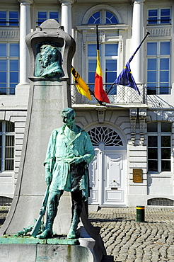 Memorial to Frederic de Merode, monument on Place des Martyrs or Martelaarsplein square, city centre, Brussels, Belgium, Benelux, Europe