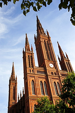 Marktkirche, Protestant church, built in the architectural style of the Gothic Revival, Wiesbaden, capital of Hesse, Germany, Europe